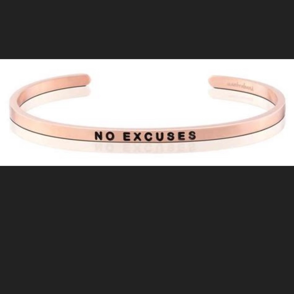 Authentic 18k Rose Gold Plated Mantraband Bracelet “NO EXCUSES”